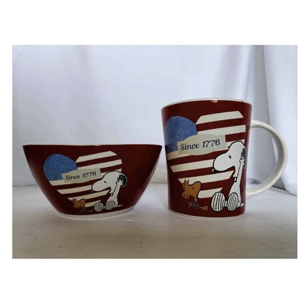 Peanuts Snoopy Woodstock Mug Bowl Ceramic